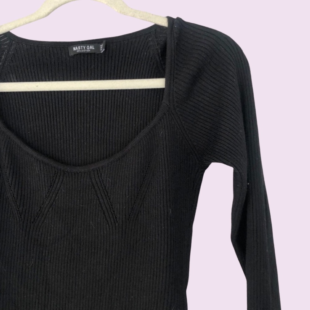 Sexy Open Neck Knit Bodysuit by Nasty Gal